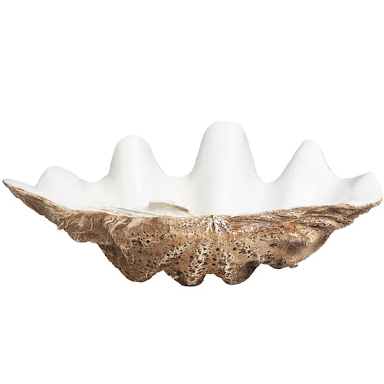 White 20" Shell Decorative Bowl